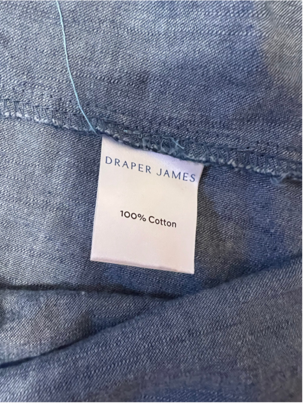 Women's NWT Draper James Chambray Button Down Shirt with Ruffle Detail Medium - Picture 6 of 9